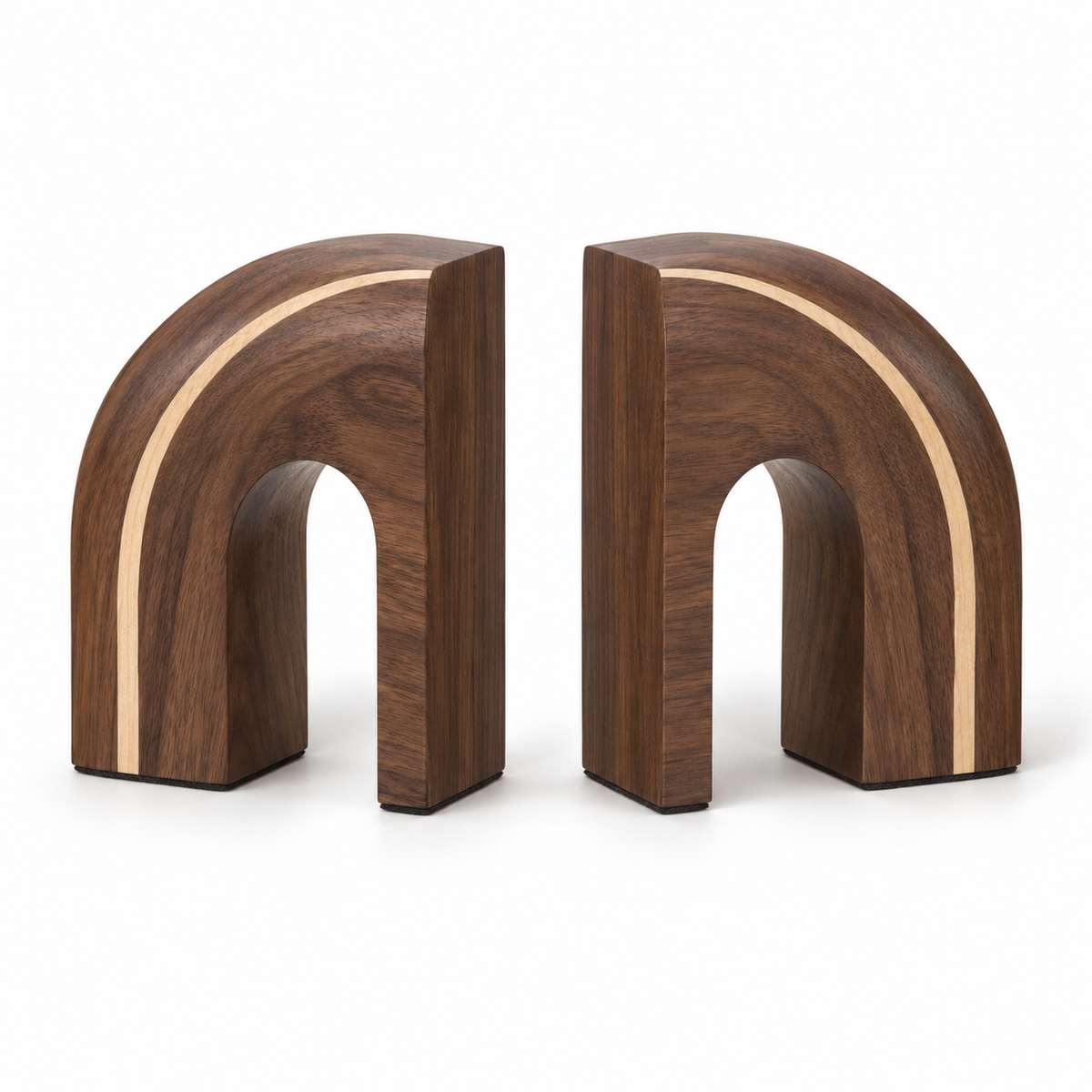 Timberline Inlay Arch Bookends - white background