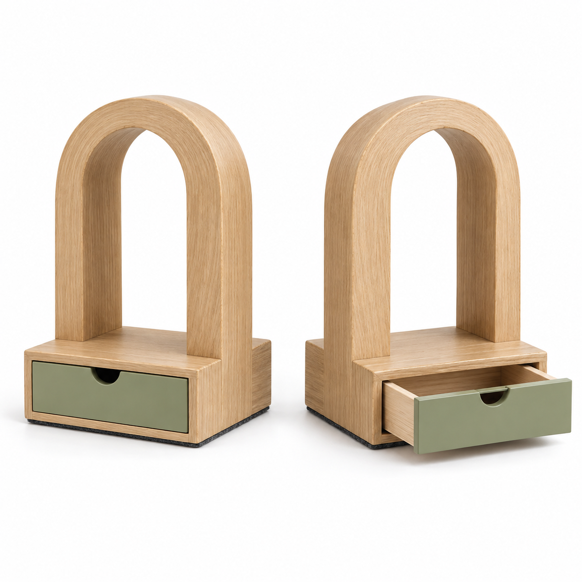 Keepsake Portal Drawer Arch Bookends - white background