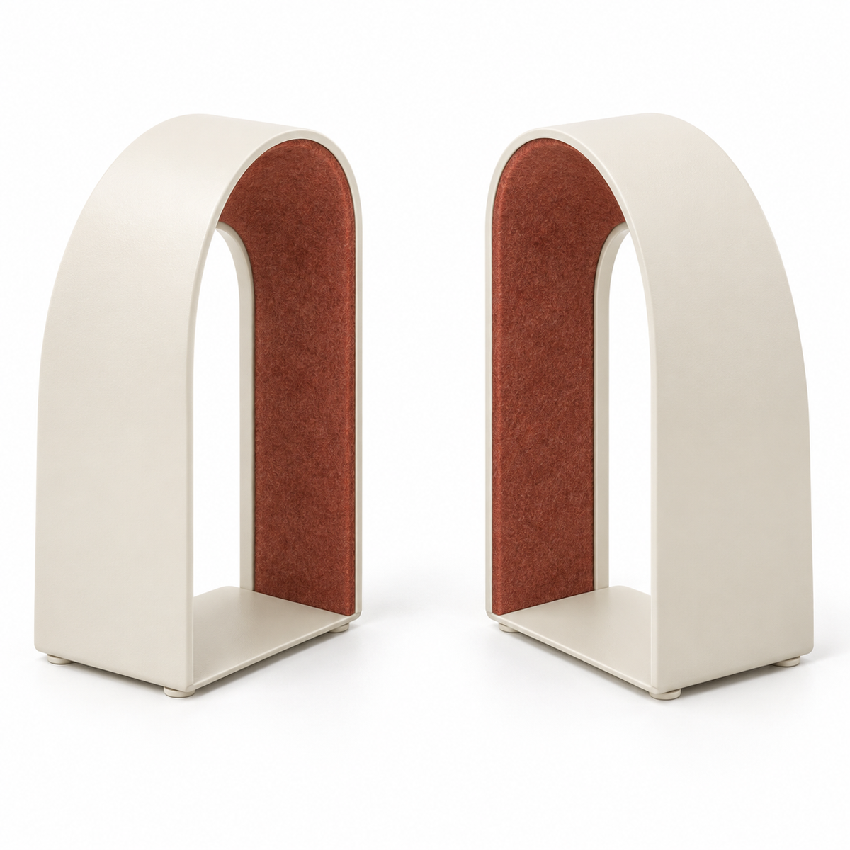 Softcurve Felt-Lined Arch Bookends - white background