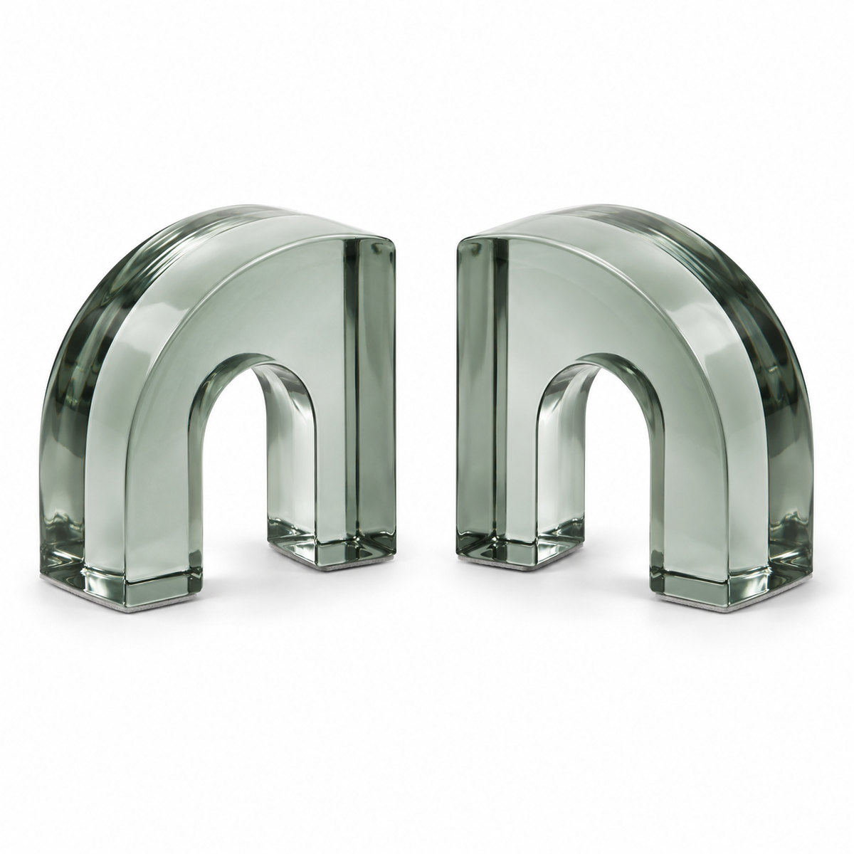 Glassway Transparent Arch Bookends
