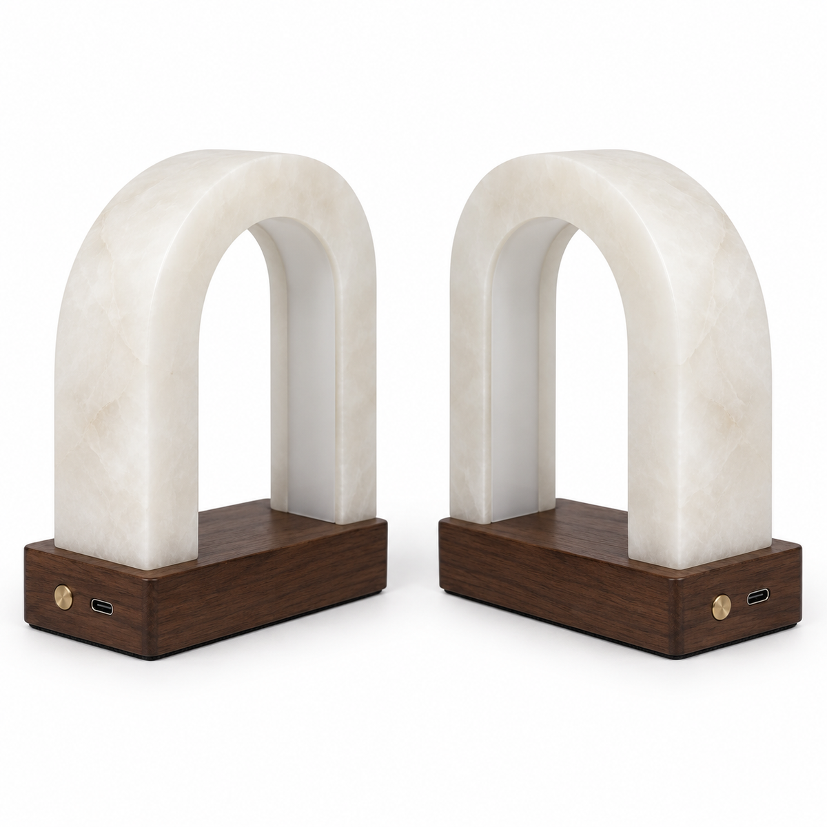 Glowvault Illuminated Arch Bookends - white background