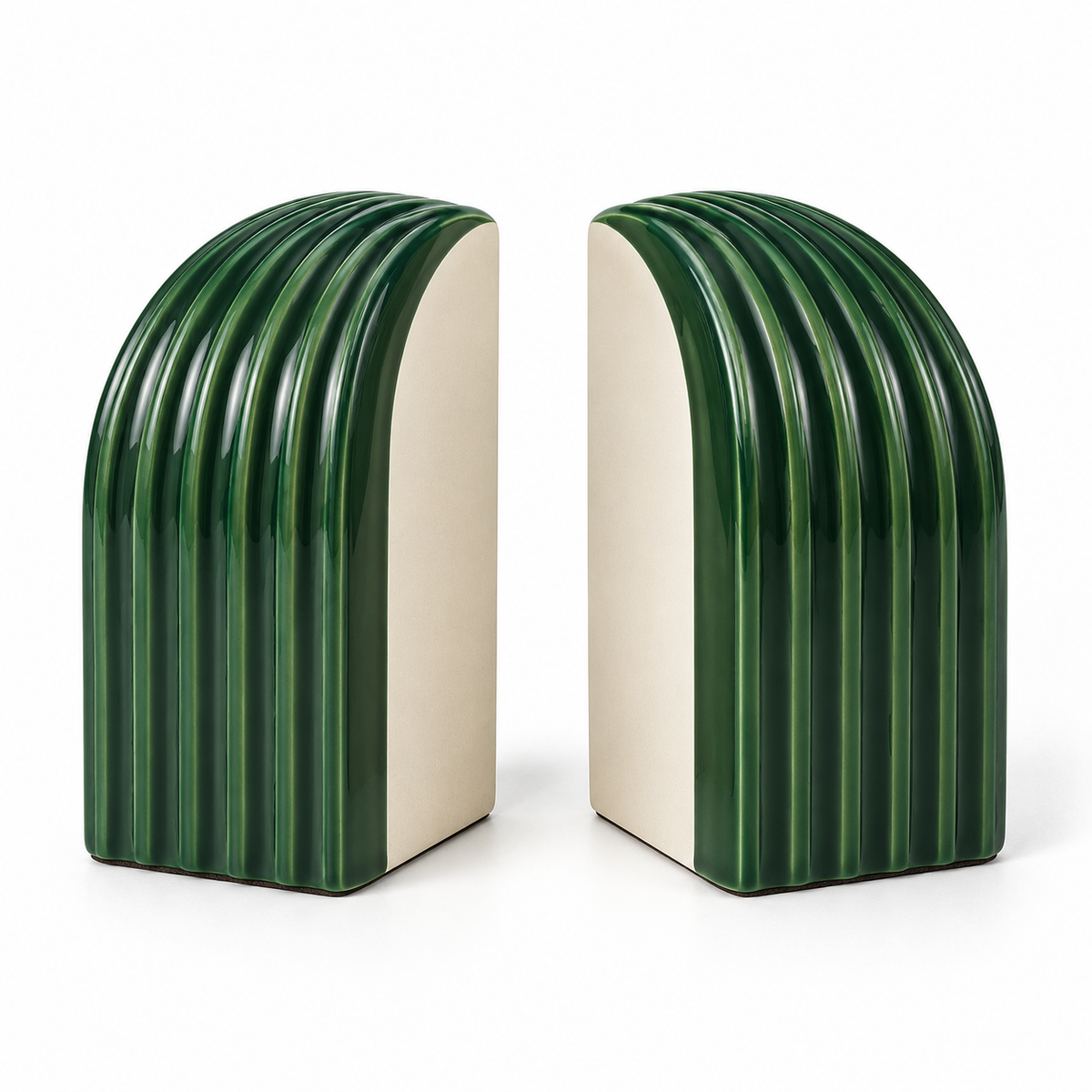 Ribvault Fluted Arch Bookends - white background