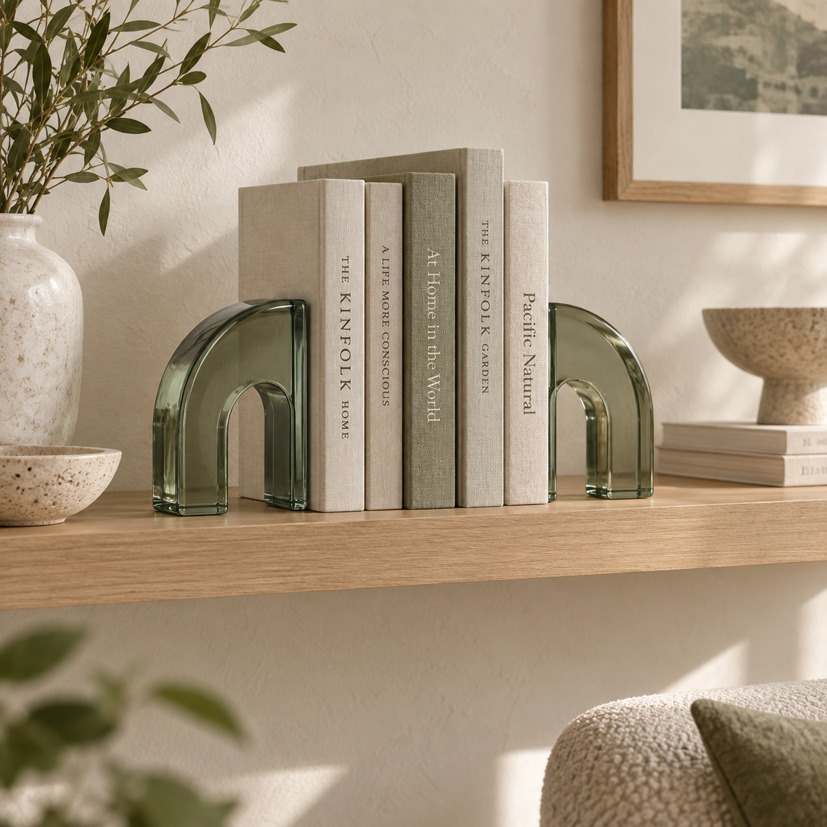 Glassway Transparent Arch Bookends