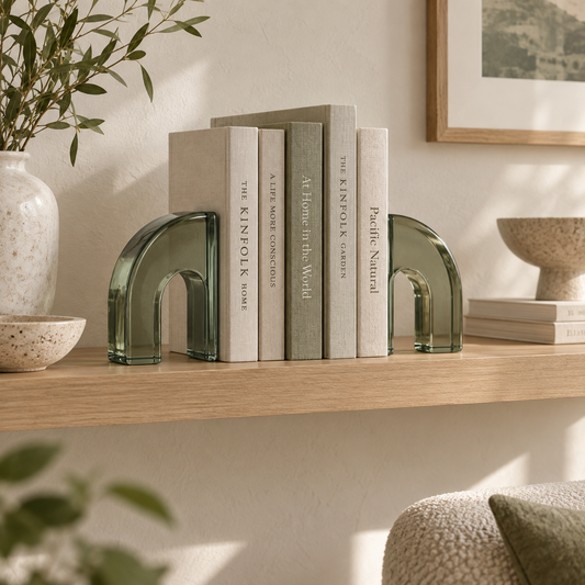 Glassway Transparent Arch Bookends