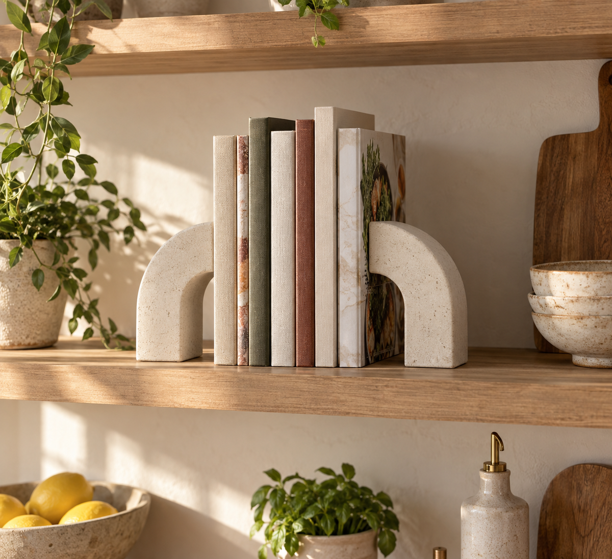 Arcstone Classic Arch Bookends - lifestyle kitchen