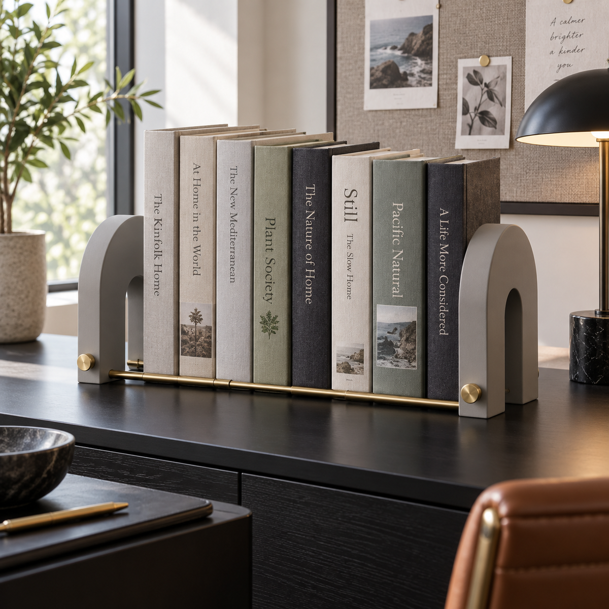 Bridgefold Adjustable Arch Bookends - lifestyle office